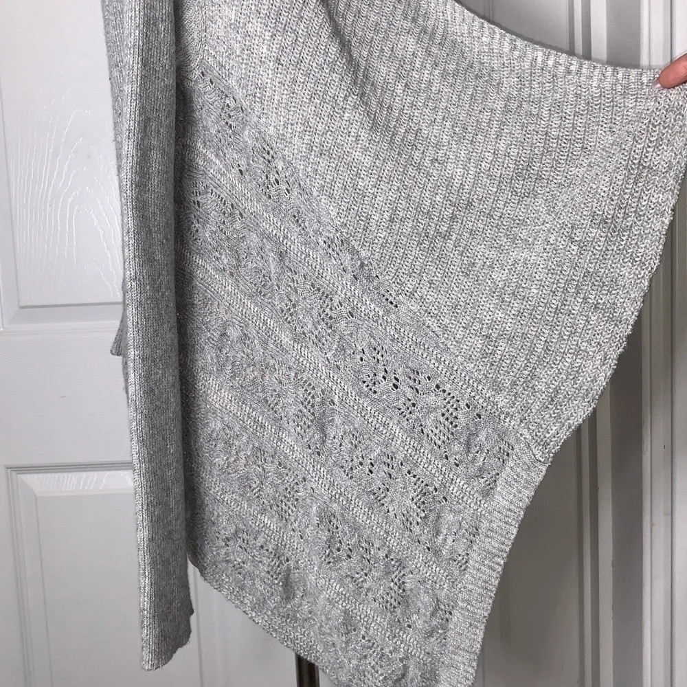 Moth by Anthropologie Gray Waterfall Knot Sweater
